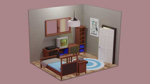 Isometric Bedroom Scene preview image